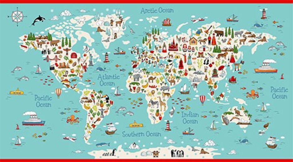 H173031 World Map Panel