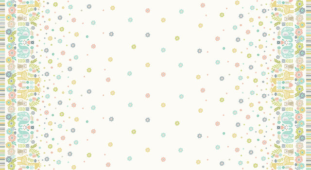 Makower | Baby Safari Double Border Print