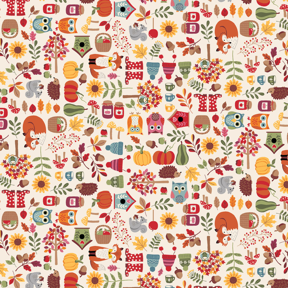 H174188 Autumn Icon scatter on cream