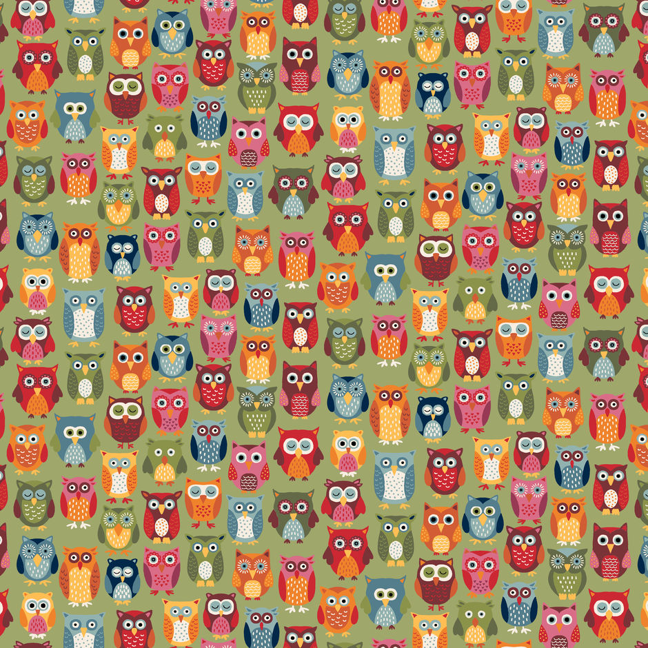 H174190 Owls on green