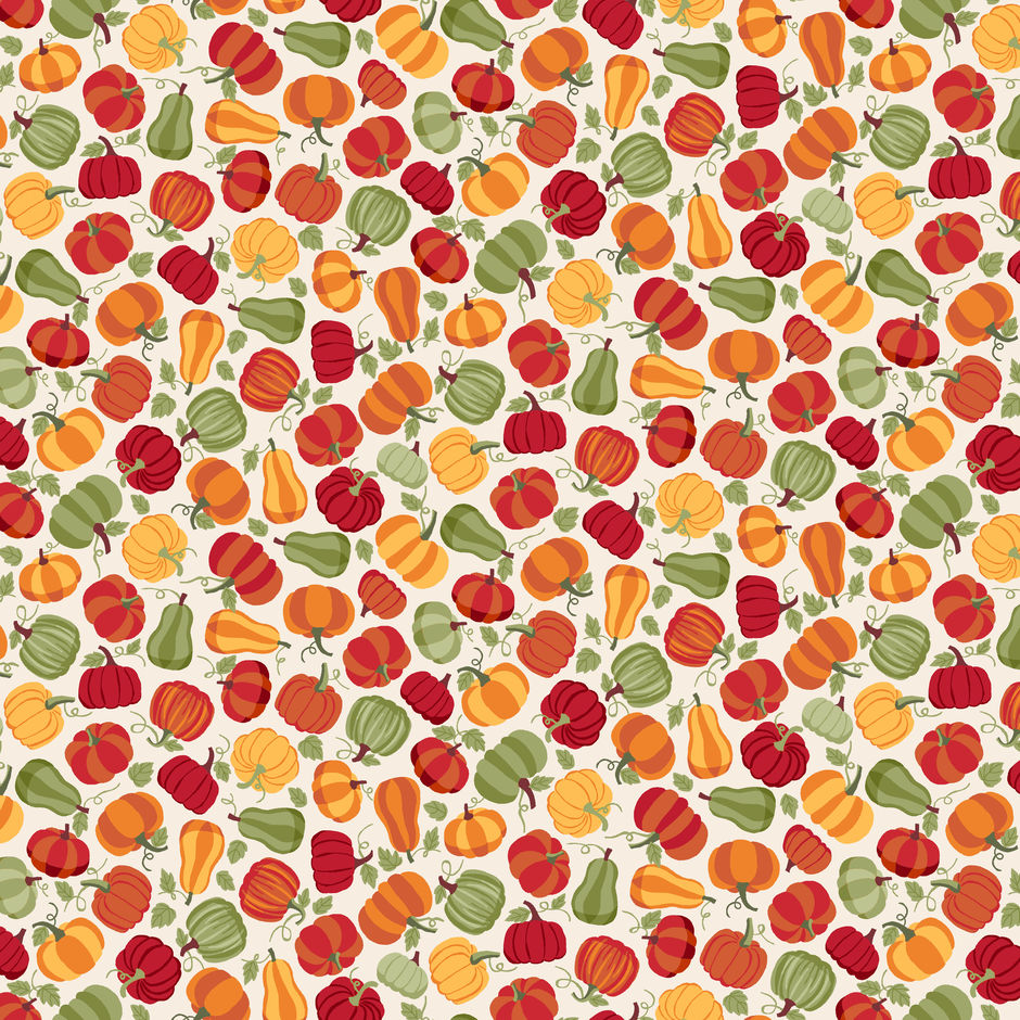 H174196 Pumpkins on cream