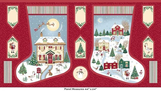 Makower | Country Christmas Stocking Panel