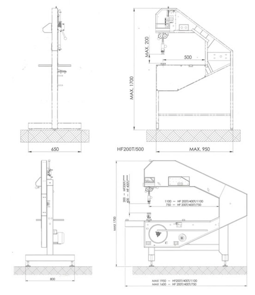 Hoffman Band Knife Measurements