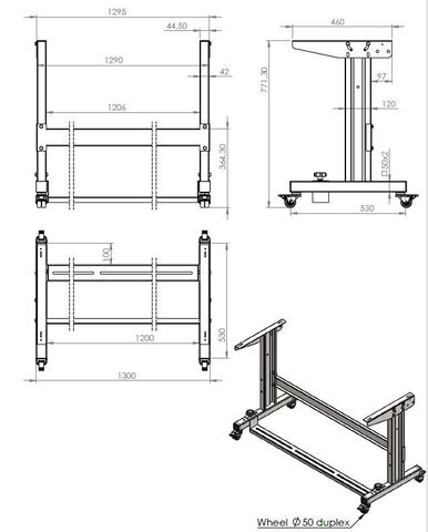 REX-12K-1295 unit stand with wheels (1295mm)