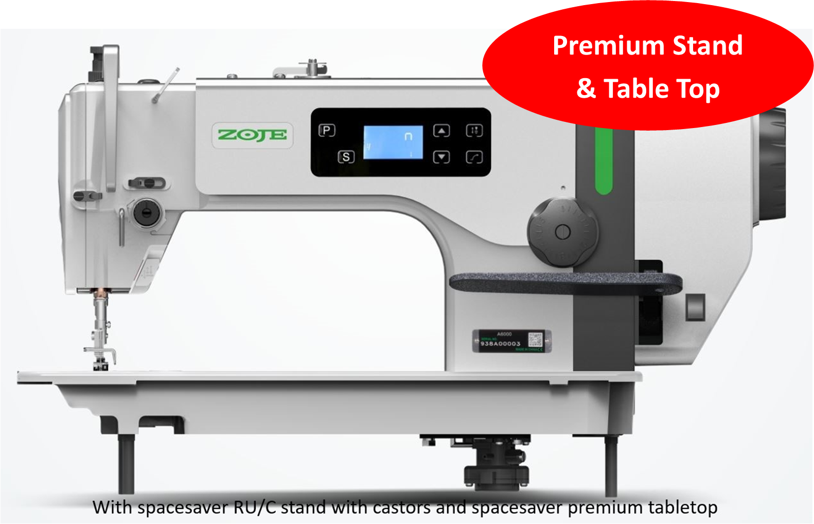 Zoje Zj A6000 G Lockstitch Machine With High Quality Uk Stand On Castors And High Quality Euro Table Top