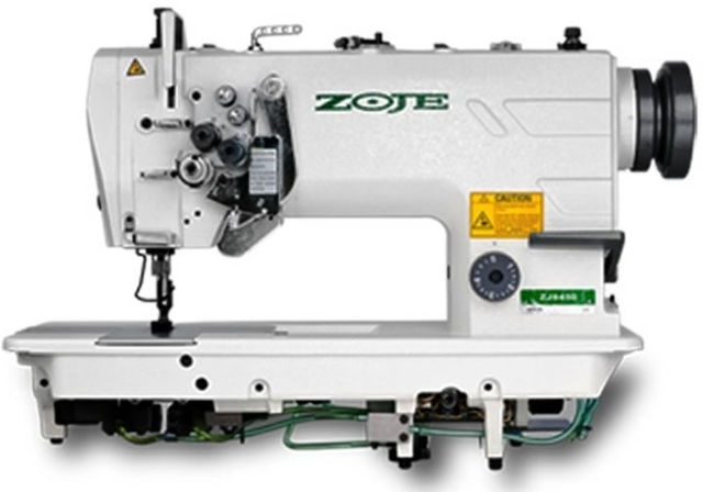 Zoje ZJ8750A-5 twin needle machine with knock out needle bar
