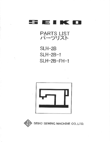 Seiko SLH-2B 2B-1 2B-FH-1 1 Parts Book