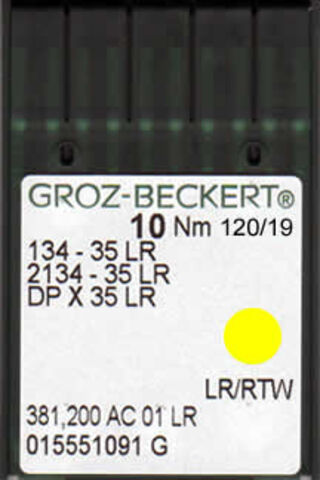 Groz Beckert – 134-35LR Leather Point Industrial Sewing Machine Needle (Size 120)