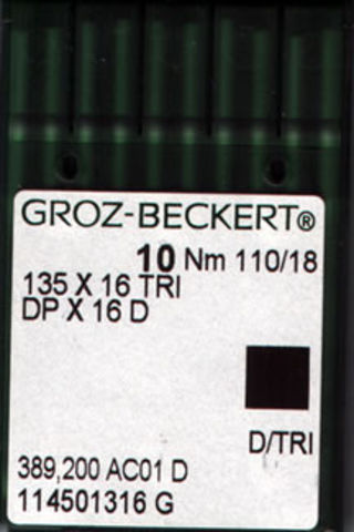Groz Beckert – 135x16TRI Leather Point Industrial Sewing Machine Needle (Size 110)