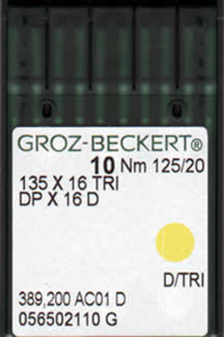 Groz Beckert - 135x16TRI Leather Point Industrial Sewing Machine Needle (Size 125)
