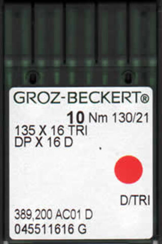 Groz Beckert – 135x16TRI Leather Point Industrial Sewing Machine Needle (Size 130)