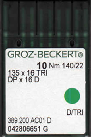 Groz Beckert – 135x16TRI Leather Point Industrial Sewing Machine Needle (Size 140)