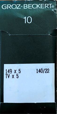 Groz Beckert – 149x5 Industrial Sewing Machine Needle (Size 140)