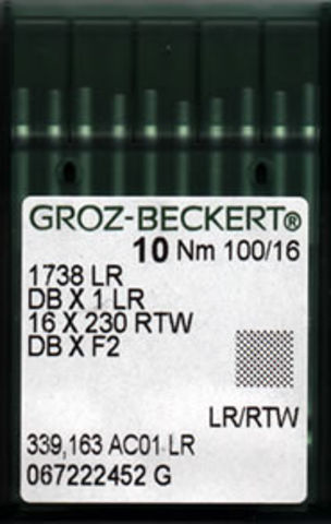 Groz Beckert – 16x230RTW (1738LR) Leather Point Industrial Sewing Machine Needle (Size 100)