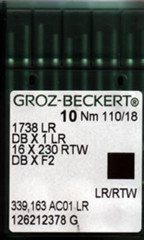 Groz Beckert – 16x230RTW (1738LR) Leather Point Industrial Sewing Machine Needle (Size 110)