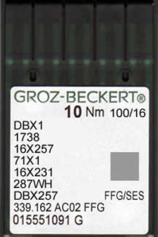 Groz Beckert – 16x231 FFG/SES Medium Ballpoint Industrial Sewing Machine Needle (Size 100)