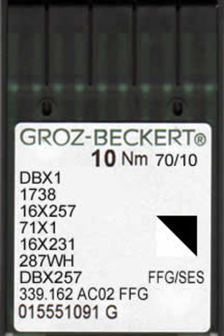 Groz Beckert – 16x231 FFG/SES Medium Ballpoint Industrial Sewing Machine Needle (Size 70)