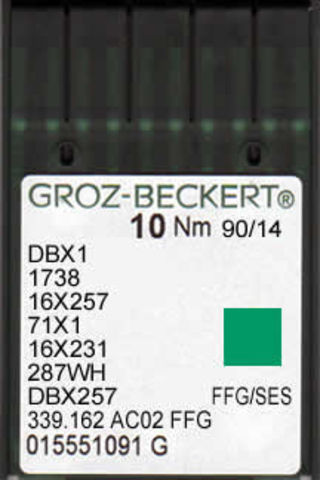 Groz Beckert – 16x231 FFG/SES Medium Ballpoint Industrial Sewing Machine Needle (Size 90)