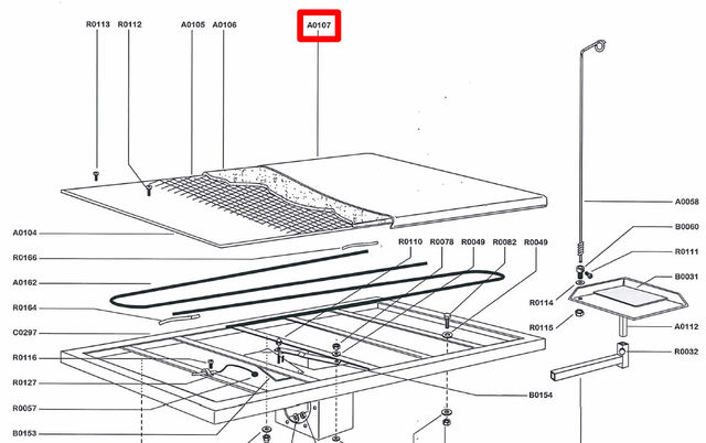 Comel Spare Part – A0107 Cover for Comel MP Vacuum Table