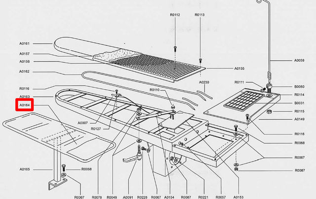 Comel Spare Part – A0164 Shelf Cover for BR & FR Tables