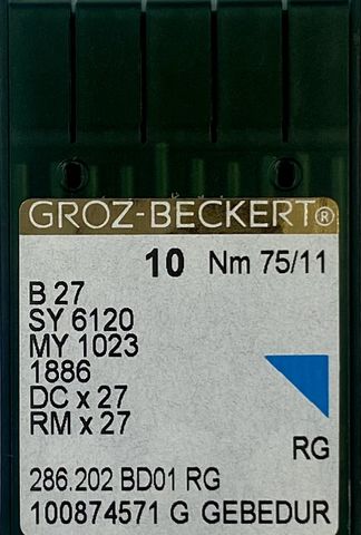 Groz Beckert - B27 Gebedur Industrial Overlock Machine Needle (Size 75)