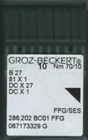 Groz Beckert – B27 FFG/SES Ballpoint Industrial Overlock Machine Needle (Size 70)