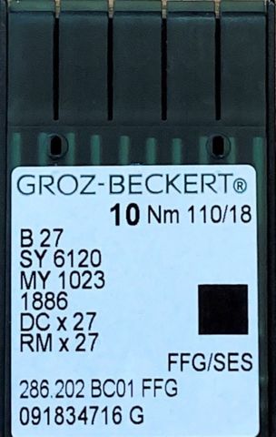 Groz Beckert – B27 FFG/SES Ballpoint Industrial Overlock Machine Needle (Size 110)