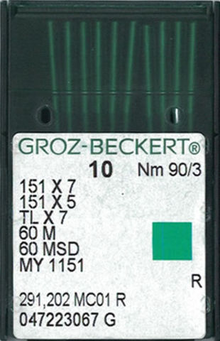 Groz Beckert 151x7 (60M) Industrial Sewing Machine Needles (Size 90)