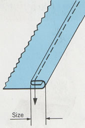 Industrial Sewing Machine Hemming Foot Size Diagram