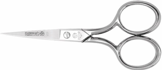 Mundial Nickel Plated Curved Embroidery Scissors